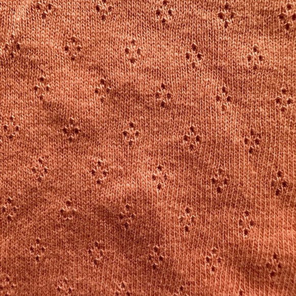 American Eagle pointelle Lace Cami XS NWT peachy crop 100% cotton Swiftie - Picture 2 of 5